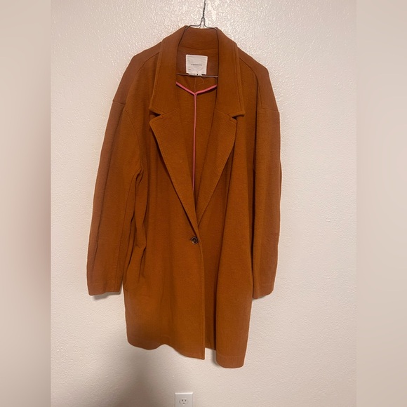 Anthropologie Burnt Orange Oversized
Blazer Trench Coat Cardigan Jacket - Picture 2 of 5